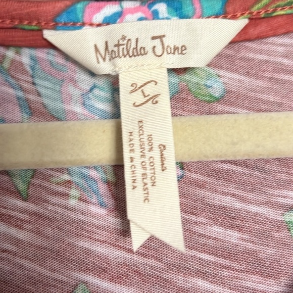MATILDA JANE Light Brown/Pink/Green/White Looks To Frill Dress, Size Large, GUC. - Picture 5 of 9
